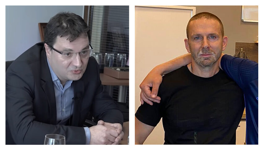 Адвокат Велимир Атанасов и Мартин Божанов-Нотариуса. Атанасов не е коментирал никога публично контактите и познанството си с убития.