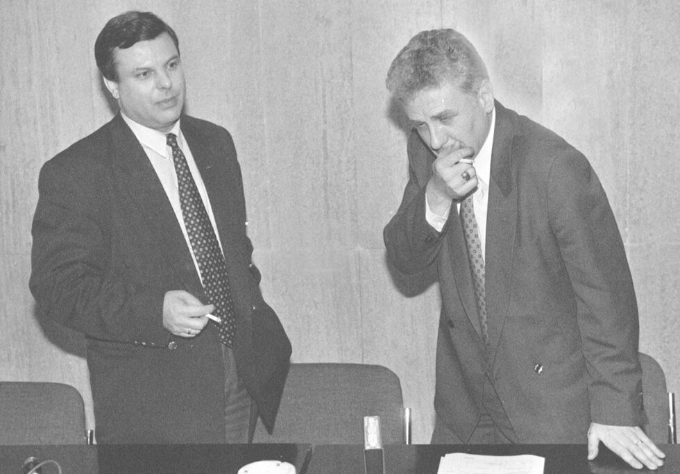 Христо Бисеров с вицепремиера и министър на регионалното развитие и благоустройството в кабинета "Костов" Евгени Бакърджиев