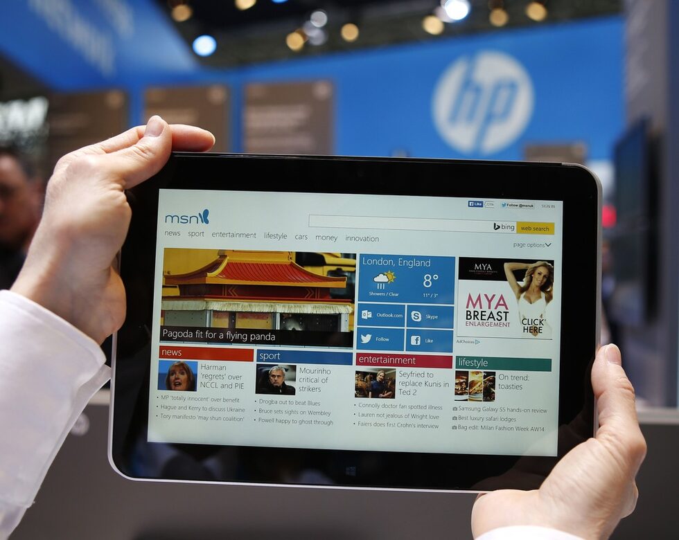 HP взе участие с два нови минитаблета, които всъщност са смартфони и традиционен таблет - HP ElitePad 1000.