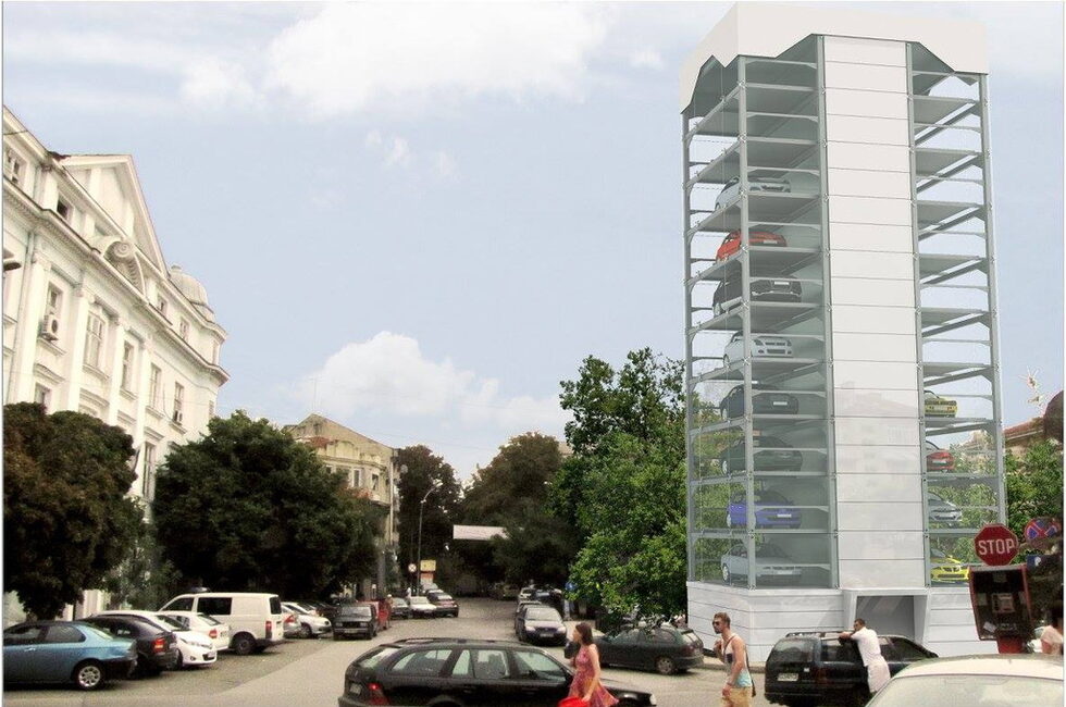 Конкурсът <a href="https://www.facebook.com/groups/1488202208134353/" target="_blank">"Визия за Варна"</a> е публичен. Проектът, събрал най-много лайкове в социалната мрежа ще донесе на автора си награда.<br />На снимката: Проект за многоетажен паркинг на площада пред стградата на ОД на МВР във Варна.<br />