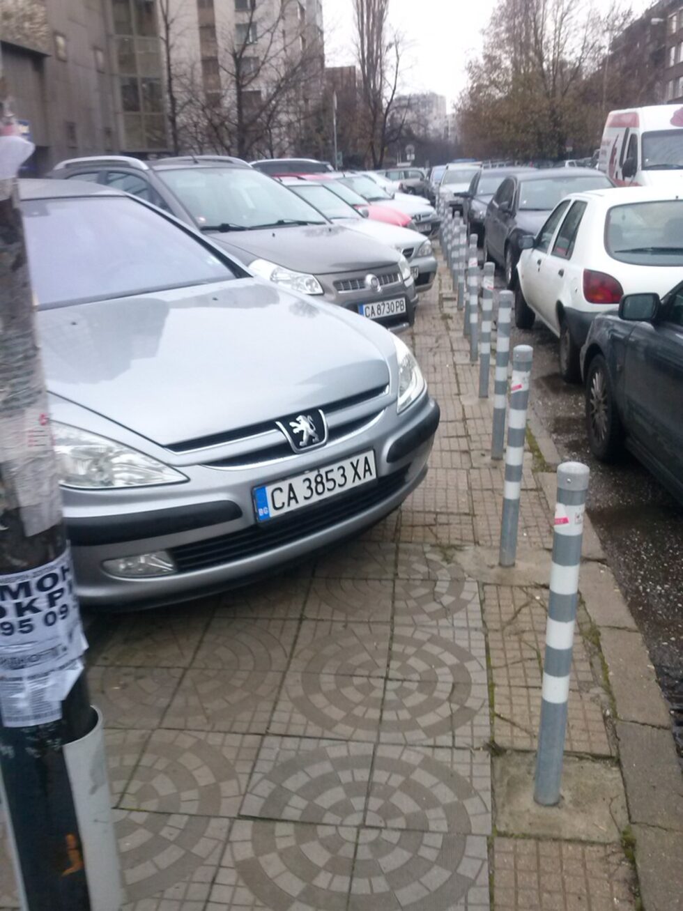 Така изглеждат 200-та метра, които пешеходецът се налага да измине между Метростанция &quot;Жолио Кюри&quot; и посолството на Ф.Р. Германия, ако дойде да си свърши работата с обществен транспорт.<br />
<br />
На снимката:<br />
Характерен тротоар за дипломатическия квартал на София