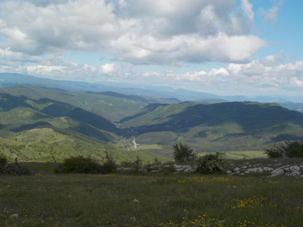 Поглед към Бурелската котловина, на северозапад.