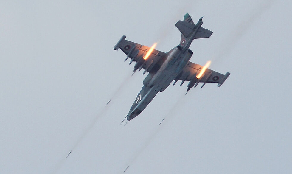Су-25К на българските ВВС извършиха въздушно разузнаване на района на бойните действия и нанесоха удари с НУРС.