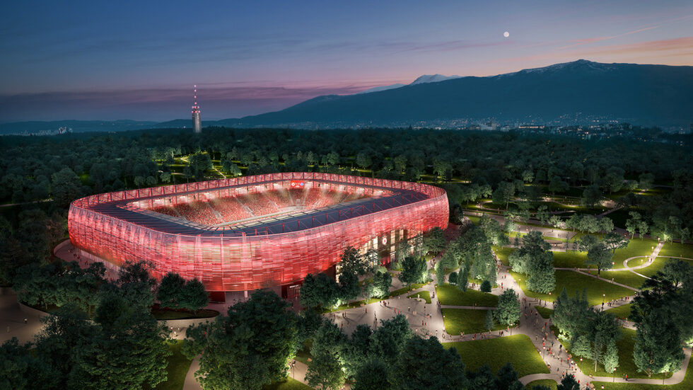 ЦСКА представи проекта си за <a href="https://www.dnevnik.bg/sport/2023/04/24/4475275_cska_predstavia_planovete_si_za_nov_stadion_na_jivo/" target="_blank">реконструкция на стадион "Българска армия"</a>, който е на стойност между 80 и 90 милиона лева.<br /><br />Новото съоръжение ще е изцяло покрито с капацитет от 16 хиляди места