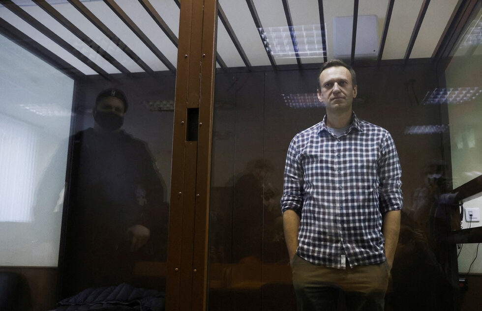 Навални присъства на съдебно заседание за разглеждане на жалба срещу по-ранно съдебно решение за промяна на условната му присъда в затвор - Москва 20 февруари 2021 г.
