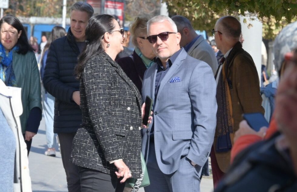 Адвокат Николай Хаджигенов на протеста в София.